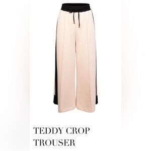 Teddy Crop Cream and Black Wide Leg Pants